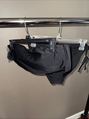 aerie Black Bandeau Bikini Top and tie Bottoms